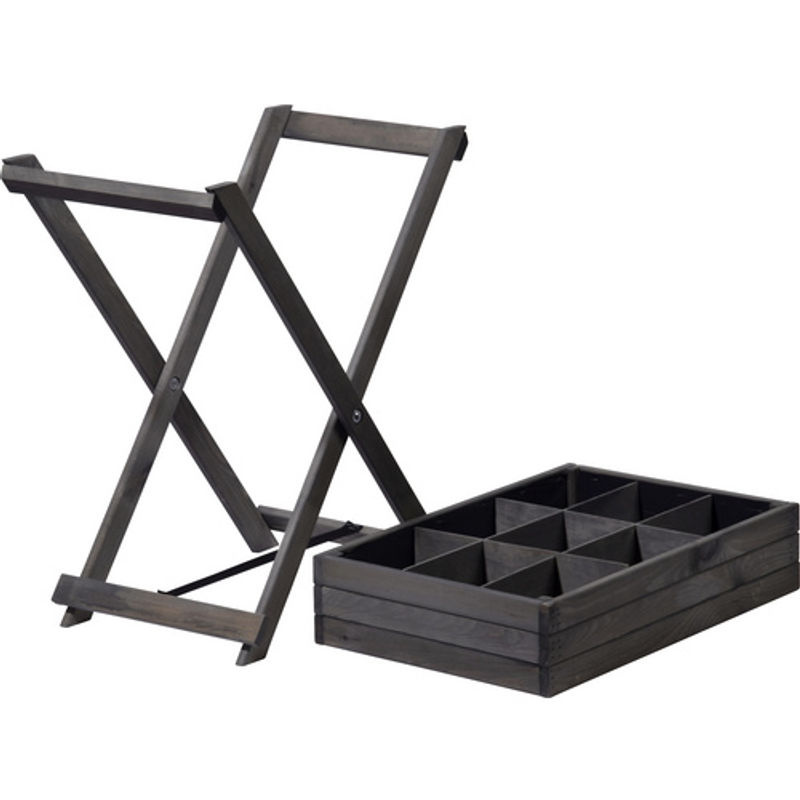 Dobar Klappbarer Kräutertisch aus Kiefernholz in Grau BxHxT: 58 x 75 x 38 cm - Bild 4