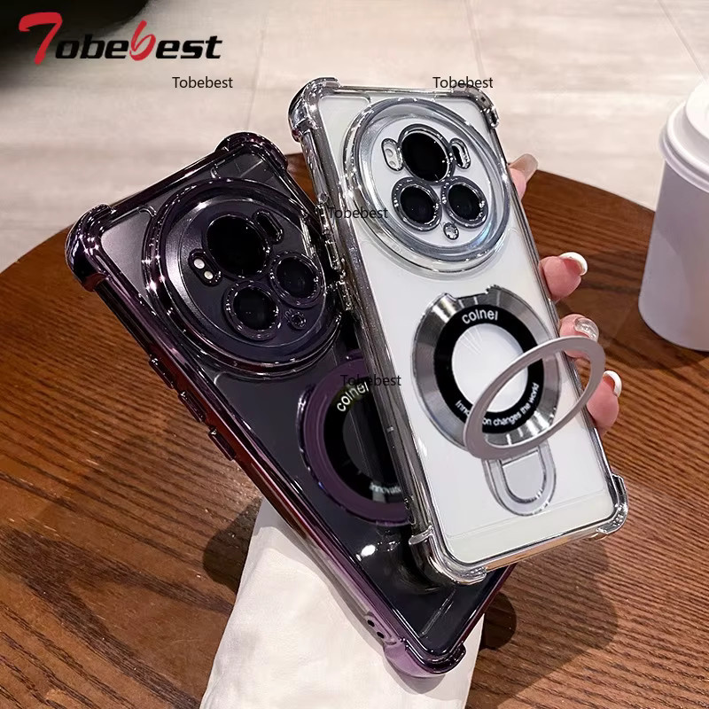 Tobebest Magnetische MagSafe Silikonhülle für Huawei Honor Magic 8 Pro, Stoßfest, Transparent oder Schwarz - Bild 2