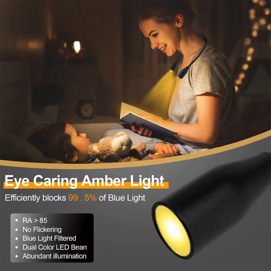 KDULIT LED-Nackenleselampe in Schwarz mit flexiblem 360 Grad Arm und Touch-Bedienung - Bild 4