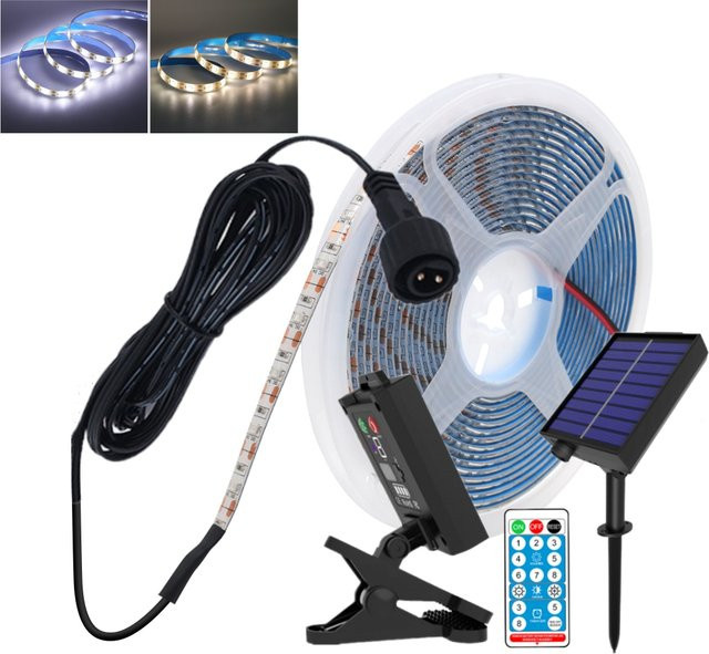 GAHADA Solar-LED-Lichterkette für Außenbereich, Warmweiß, IP65 Wasserdicht, 5V LED-Gartendekoration mit 8 Modi - Bild 1