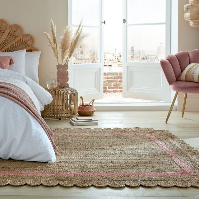 Geometrischer Jute-Teppich Kadima von KADIMA DESIGN in Braun und Rosa, B/T: 160 x 230 cm - Bild 1