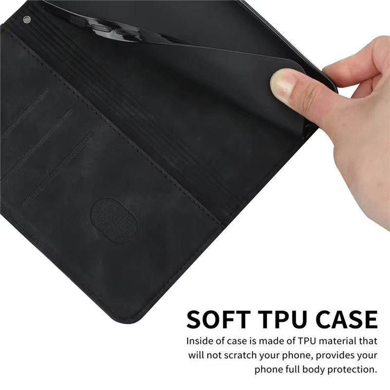 Magnetische Leder-Handyhülle für ZTE Nubia Air Z80 Z70 Z60S Music 2 Focus Pro V60 Design LTE 5G als Flip Case mit Wallet-Funktion und Standfunktion in Schwarz oder Braun - Bild 6
