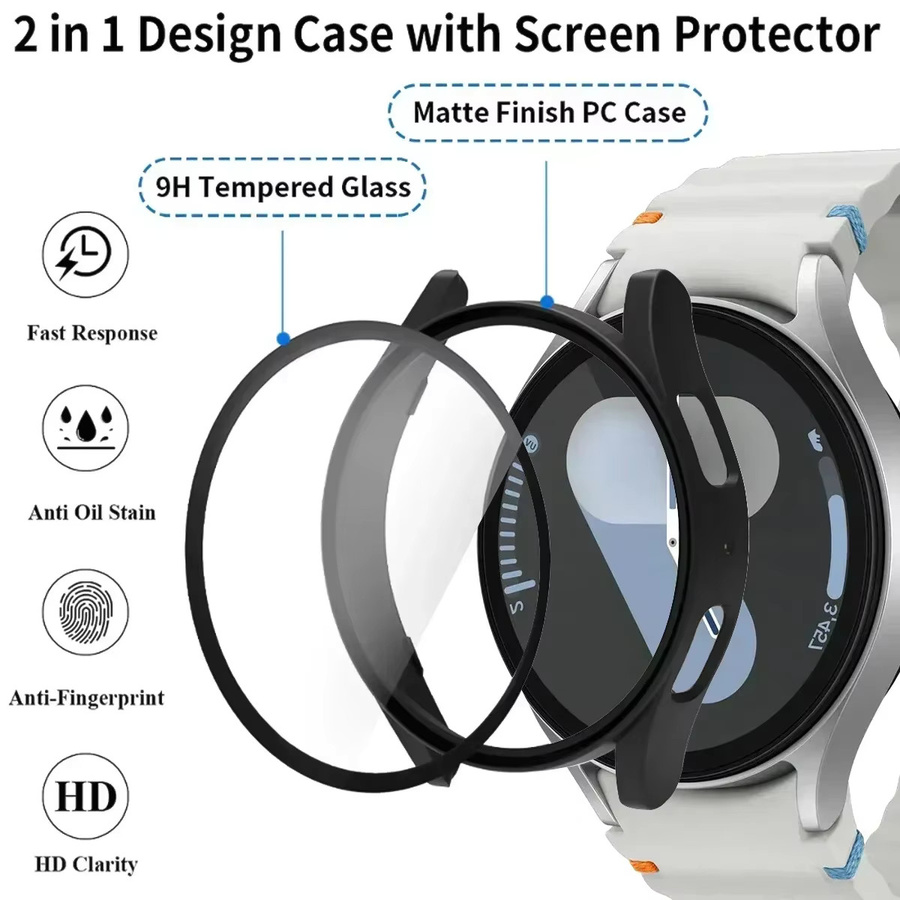 CAOWTAN Uhrenzubehör, Silikonband, Gehäuse und Schutzabdeckung, Samsung Galaxy Watch 7 40 mm 44 mm, Unisex - Bild 2