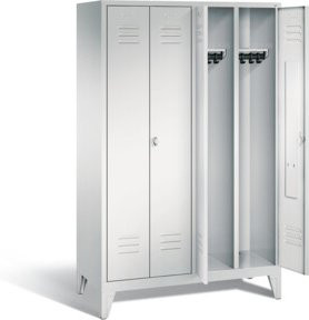 C+P Spind Classic Schwarz-Weiss mit Front und Korpus in Lichtgrau, H 185,0 cm x B 119,0 cm x T 50,0 cm - Bild 1