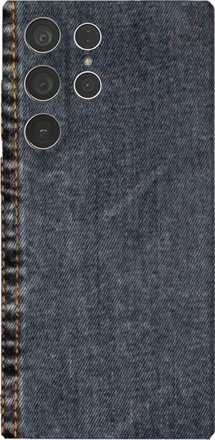Jeans Handyhülle für Samsung Galaxy S25 S24 S23 Ultra Plus A35 A55 in Blau mit glänzendem HD Hard Cover Design - Bild 1