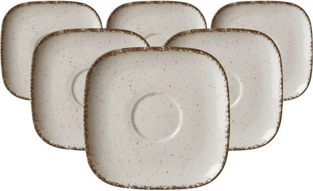 Ritzenhoff & Breker Kaffeeuntertassen Casa aus Keramik, Weiß, 6er Set, Durchmesser: 13,5 cm - Bild 1