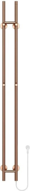 Belvit Elektrischer Handtuchtrockner Doppelrohr in Kupfer Gebürstet mit Timerfunktion, H: 150,0 cm, B: 16,8 cm, T: 12,7 cm - Bild 1