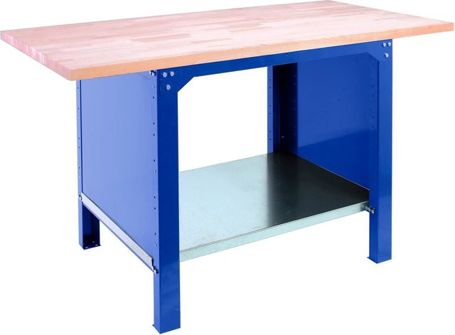 PROREGAL Werkbank BUFFALO WOOD in Blau mit einer Traglast von 1000 kg, H x B x T: 86,5 x 120 x 75 cm - Bild 1
