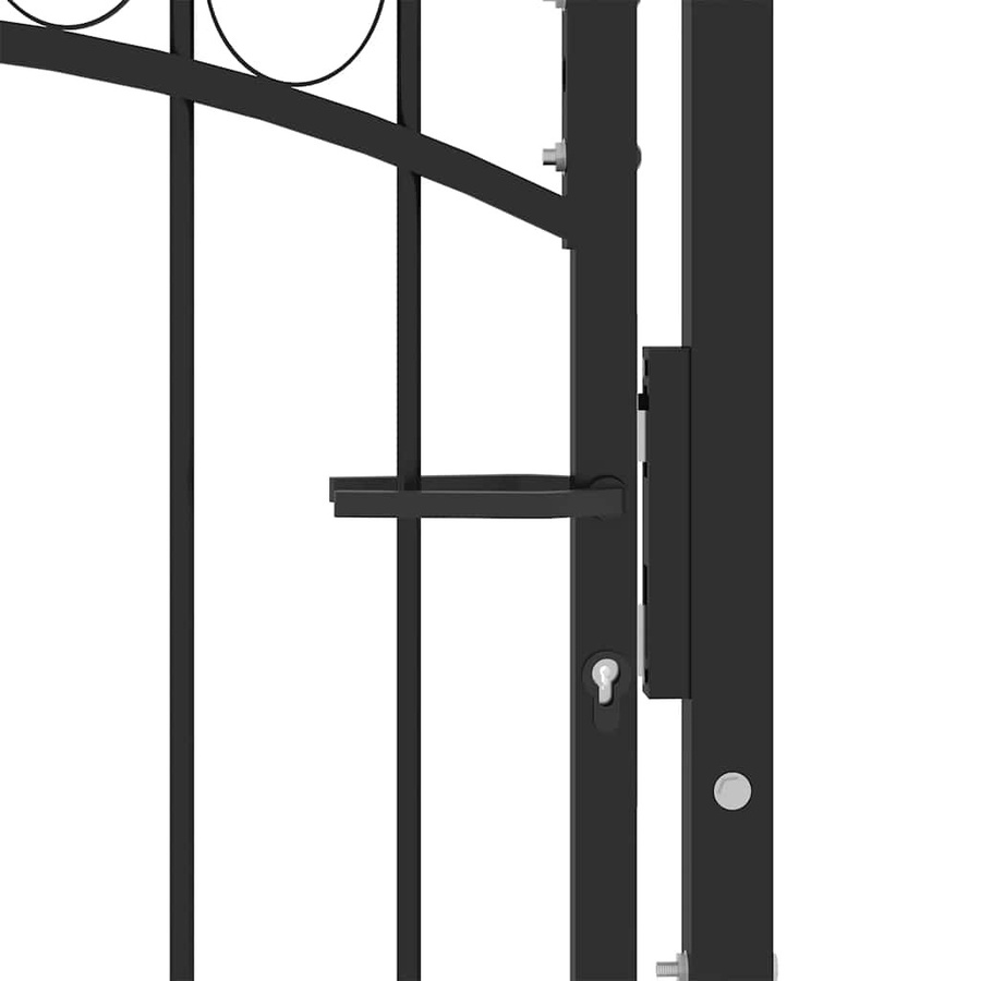 vidaXL Gartentor aus Stahl mit Bogen in Schwarz, B: 102 cm, H: 125 cm - Bild 3