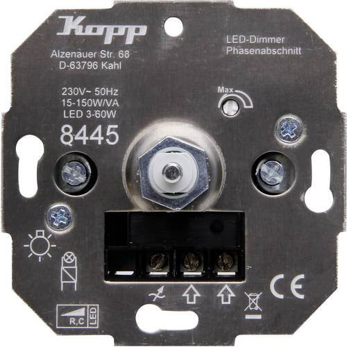 Kopp 844500001 Unterputz Dimmer in Silber für Glühlampen, Halogenlampen und LED-Lampen - Bild 1