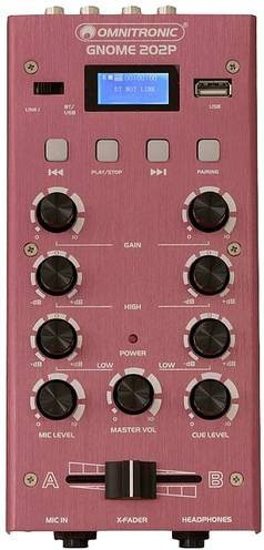 Omnitronic GNOME-202P Mini-DJ-Mixer mit Bluetooth in Rot - Bild 1