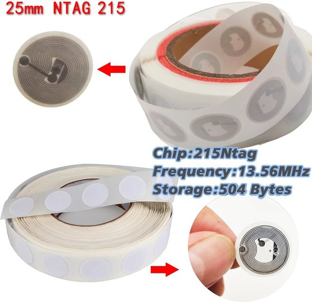 50 Stück NFC-Tag Aufkleber 5YOA Ntag213 Ntag215 Klebeetiketten 13,56 MHz 540 Bytes in Weiß - Bild 1