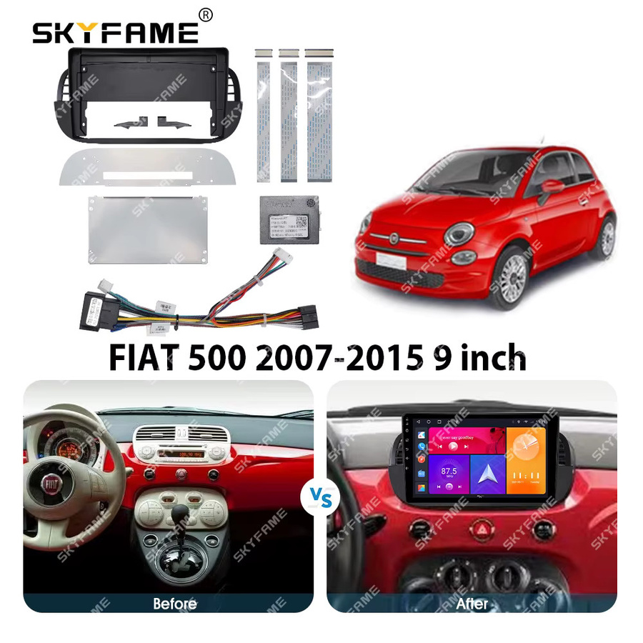 SKYFAME Auto-Rahmenadapter mit Canbus Box DDCoder für Android Radio in den Größen 9, 12.3 und 10.33 Zoll für Fiat 500 - Bild 5