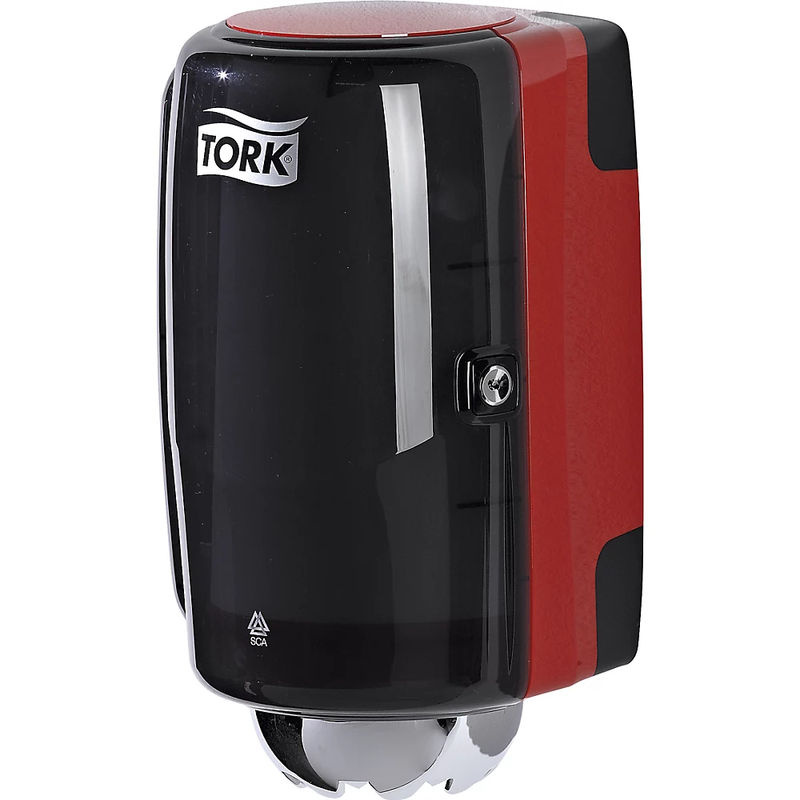 TORK Mini Innenabrollungsspender aus Kunststoff, schwarz/rot, Wandmontage - Bild 4