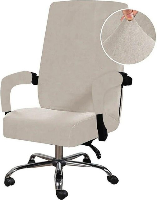 BC-Warm Home Elastische Samt Sessel Abdeckung mit Armlehnenbezug für Büro- und Gaming-Stühle, Rot - Bild 1