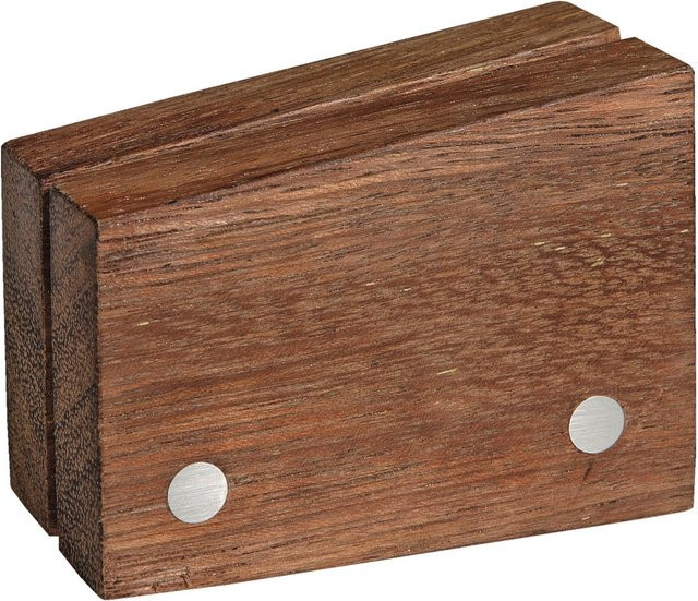 VEGA Tischkartenhalter in Nussbaum Braun, B/T/H: 4,4 x 8,5 x 6,5 cm - Bild 1