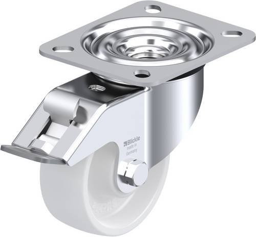 Blickle Lenkrolle LE-PPN 80R-FI mit Feststeller in Silber, Rad-Durchmesser: 80 mm, Tragfähigkeit: 120 kg - Bild 1