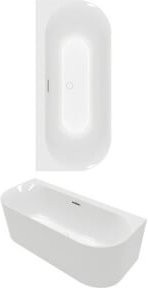 Villeroy & Boch Oval-Badewanne Loop & Friends aus Acryl in Weiß, B/T/H: 170 x 75 x 60 cm - Bild 1