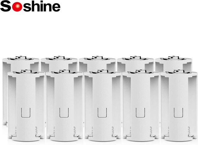 Soshine Batterie-Konverter-Adapter von 3 AA auf D, tragbare Halterung und Aufbewahrungsbox in Weiß - Bild 1