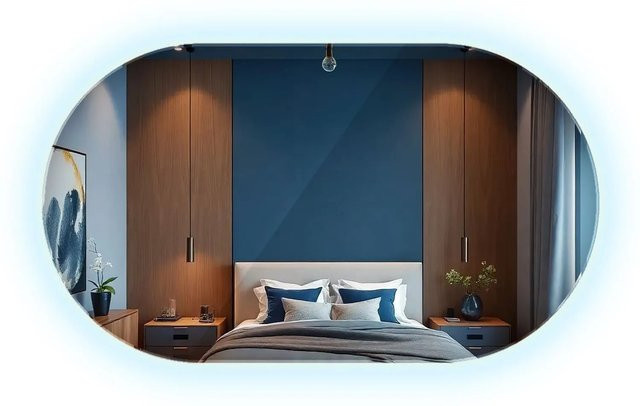 Wallfluent Ovaler LED Spiegel mit Kaltweiß 6500K Beleuchtung für Badezimmer und Flur, B/H: 40 x 70 cm - Bild 1