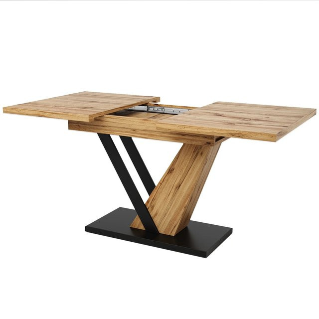okwish Esstisch ausziehbar für Küche und Wohnzimmer in Braun mit Holzmaserung, B/T/H: 120 x 75 x 75,5 cm - Bild 1