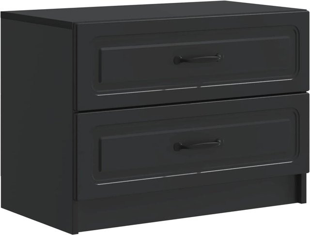 vidaXL Nachttisch in Schwarz im Vintage-Design aus Holzwerkstoff, B/T/H: 62 x 34,5 x 44,5 cm - Bild 1