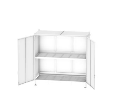Regalcontainer BAUER CEN 36-2 aus Stahl mit Doppelflügeltor in Grau, B/T/H: 391,5 x 148,0 x 314,5 cm - Bild 1