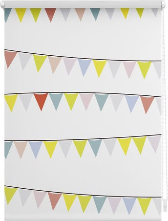 Lichtblick Rollo Klemmfix Wimpelkette bunt weiss B/H: 120 x 150 cm - Bild 1