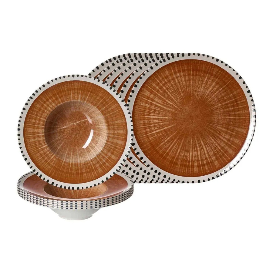 Ritzenhoff & Breker Pizza- und Pasta-Set Natura 12-teilig aus Stoneware in Braun - Bild 2