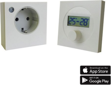 Ximax Funk-Thermostat Steckdosen-Set für Infrarotheizungen, Weiß, B/T/H: 8 x 8 x 1,4 cm - Bild 1