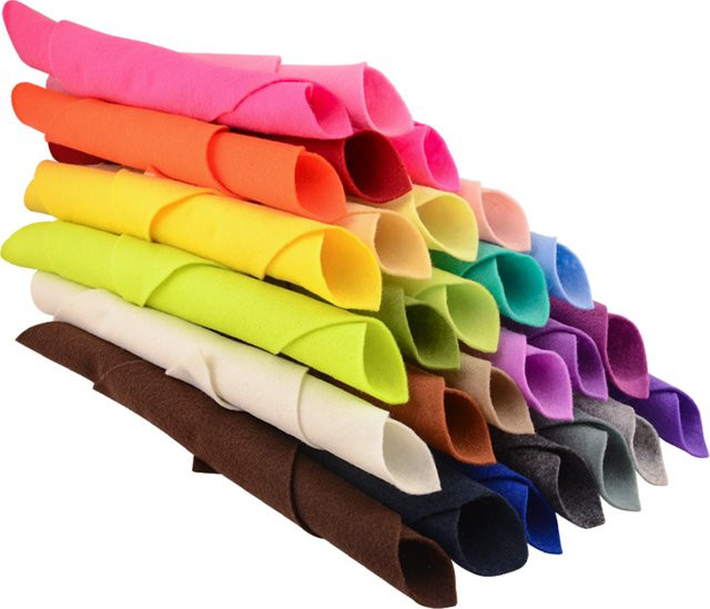 45 Farben superweicher Filzstoff für DIY-Nähhandwerk und Patchwork, Dicke: 1,0 mm, B/T: 30 x 30 cm, Multicolor - Bild 1