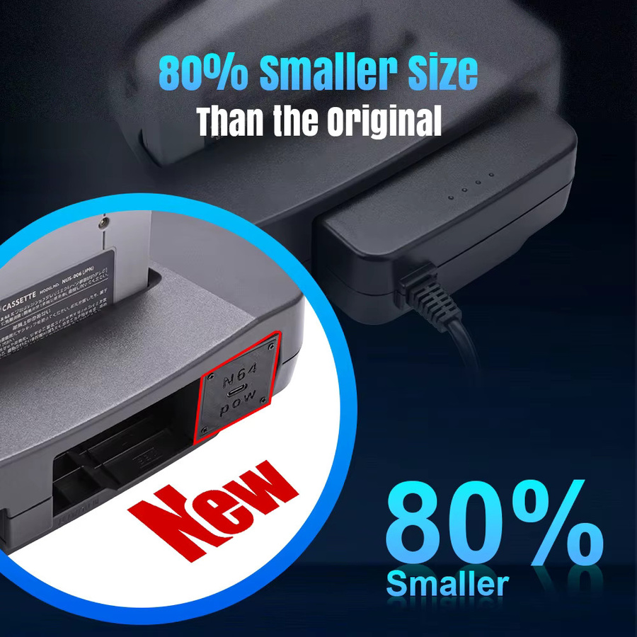 USB-C Netzteil-Ersatzplatine 12V 3A für Nintendo 64 N64 Konsolen NTSC PAL in Schwarz - Bild 4