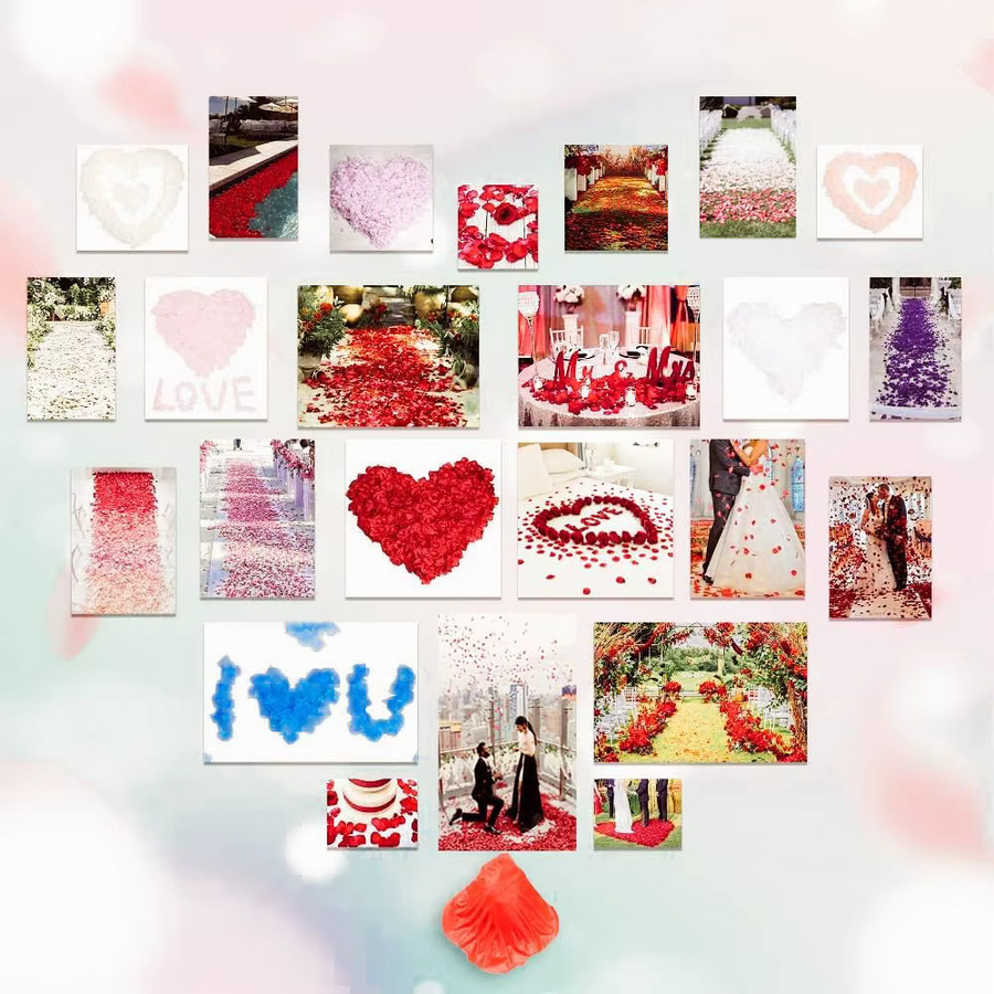100 Stück Künstliche Rosenblätter aus Seide in Rot für Hochzeiten, Dekorationen und DIY-Geschenke - Bild 2