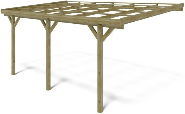 ALTANKA Carport Garagendach als Anbau an der Hauswand, Flachdach in Grün, B/T/H: 524 x 300 x 250 cm - Bild 1