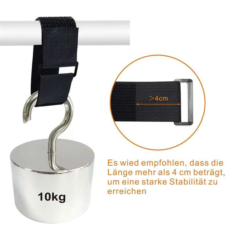 Wiederverwendbare Klettband-Sicherungskabelbinder in Schwarz mit 12 Schnallen, Länge: 5 m, Breite: 5 cm - Bild 4
