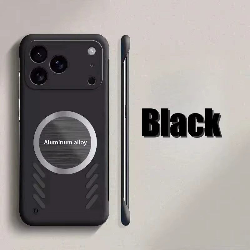 LYYDFUMAN Rahmenlose Magnet-Telefonhülle mit Wärmeableitung für iPhone 17 bis iPhone 11 Pro Max Plus Mini, stoßfeste Kühlabdeckung in Schwarz oder Orange - Bild 1