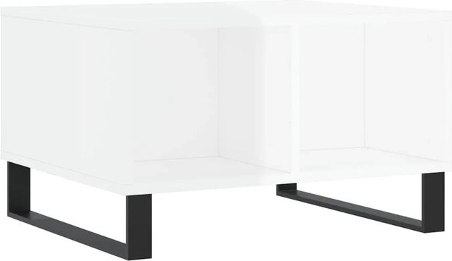 vidaXL Couchtisch in Hochglanz-Weiß, modern und rechteckig, B/T/H: 60 x 50 x 36,5 cm - Bild 1