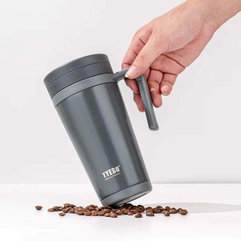TYESO Business-Thermobecher aus Edelstahl mit konischer Teetrennung und Griff, Vakuum-Wasserflasche in Grau, 500 ml - Bild 2