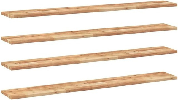 4er Set vidaXL Schweberegale aus Massivholz Akazie, Ölbehandelt, Braun, B: 160 cm, T: 20 cm, H: 2 cm