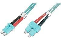 Digitus LWL Patchkabel Duplex LC auf SC Multimode OM3 in Turquoise und Multicolour - Bild 1