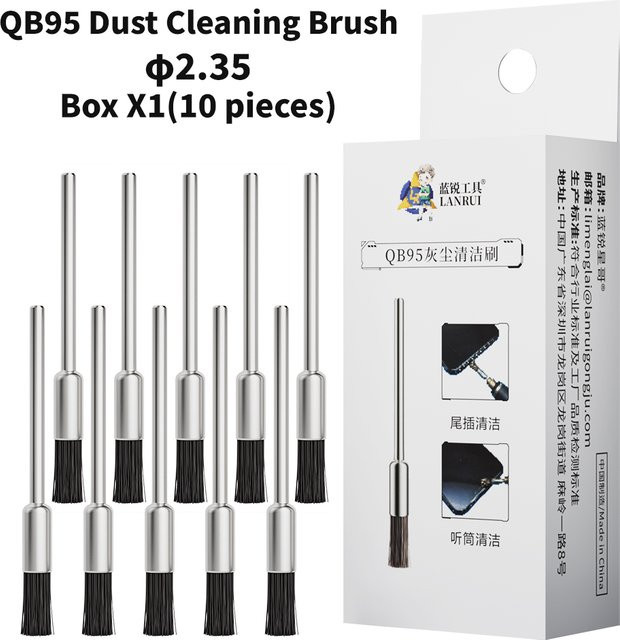 Lanrui Staubentfernungsbürste Set für Motherboards, Anschlüsse und Lautsprecher, 10 Stück pro Box, Silber - Bild 1