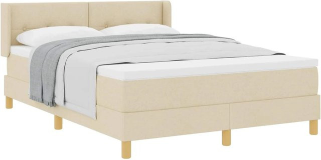 vidaXL Boxspringbett mit Matratze in Beige, B/T: 140 x 190 cm - Bild 1