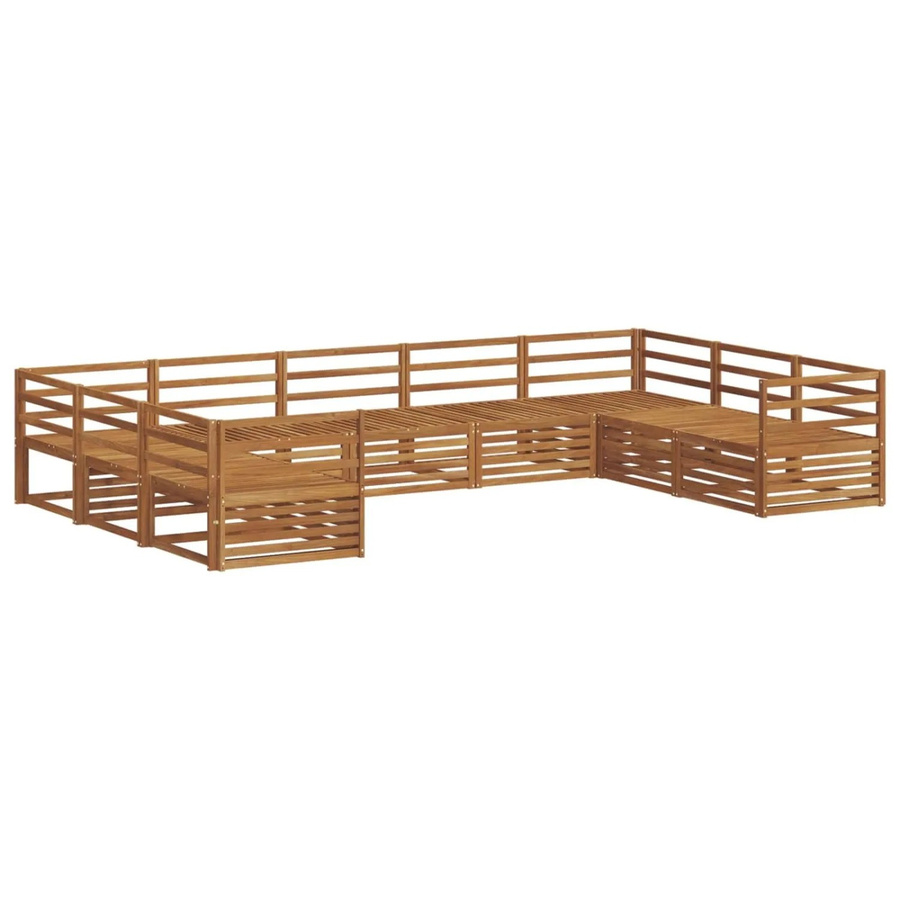 vidaXL Sofagarnitur 9-teilig aus Massivholz Akazie in Natur Braun mit modernem Latten-Design - Bild 2