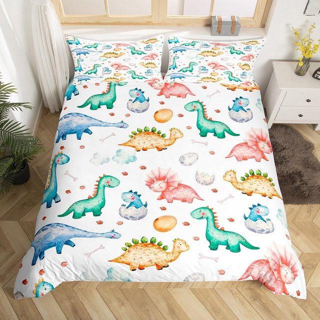 Binchi Outdoor Product Dinosaurier Bettwäscheset für Kinder mit Cartoon Dschungeltieren, B/H: 135 x 200 cm - Bild 1