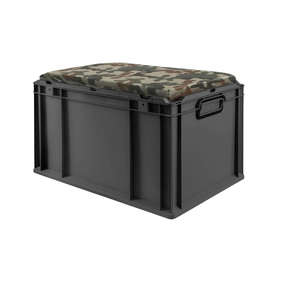 PROREGAL Eurobox Nextgen Seat Box Camouflage Sitzbox in Schwarz und Grün, H x B x T: 36,5 x 40 x 60 cm - Bild 2