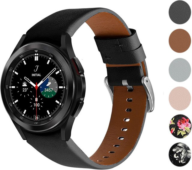 Uhrenarmband Leder, Schwarz, Klassisch, Unisex - Bild 1