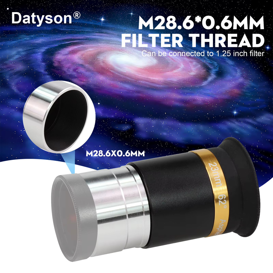Datyson Weitwinkel-Objektiv Set für astronomische Teleskope, 4/10/23 mm, 62 Grad, asphärisch, HD-vollständig beschichtet, Schwarz, 1,25 Zoll - Bild 4