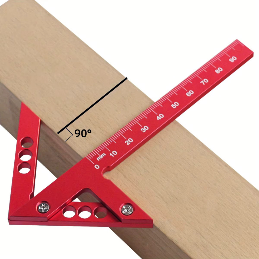 FNICEL Carpenter Square Winkelmesser Set mit Center Scribe Gauge und T-Typ Scriber in Rot - Bild 4