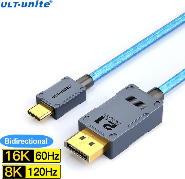 ULT-unite USB-C auf DisplayPort-Kabel in Blau, unterstützt 16K, 8K120Hz und 240Hz, kompatibel mit Thunderbolt 3/4, MacBook und Laptop - Bild 1
