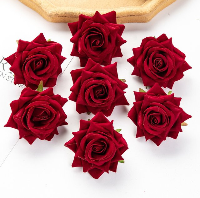 Künstliche rote Rosen aus Textil für Hochzeiten, Valentinstag und DIY-Dekorationen - Bild 1